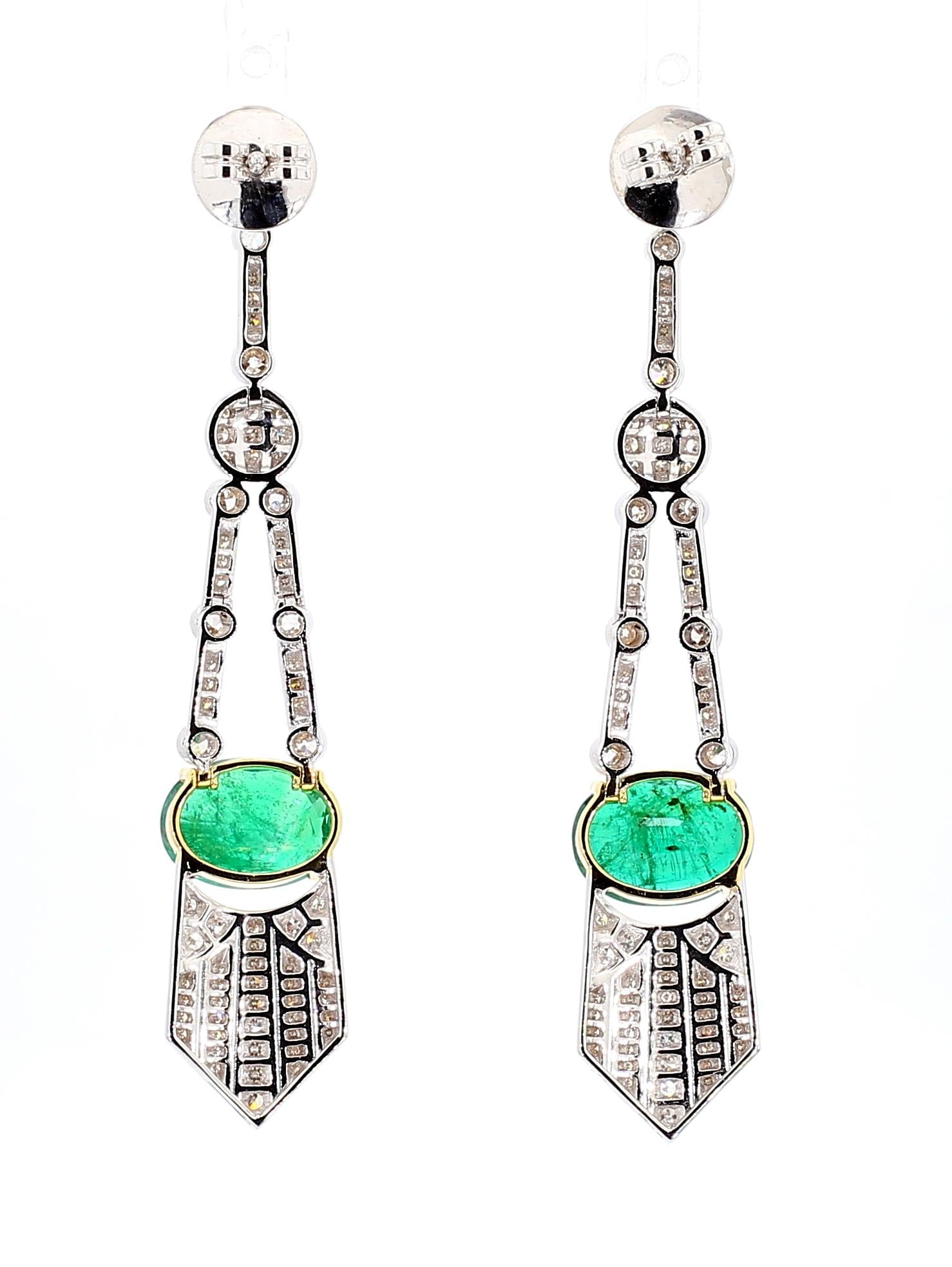 Emerald Diamond Earrings
