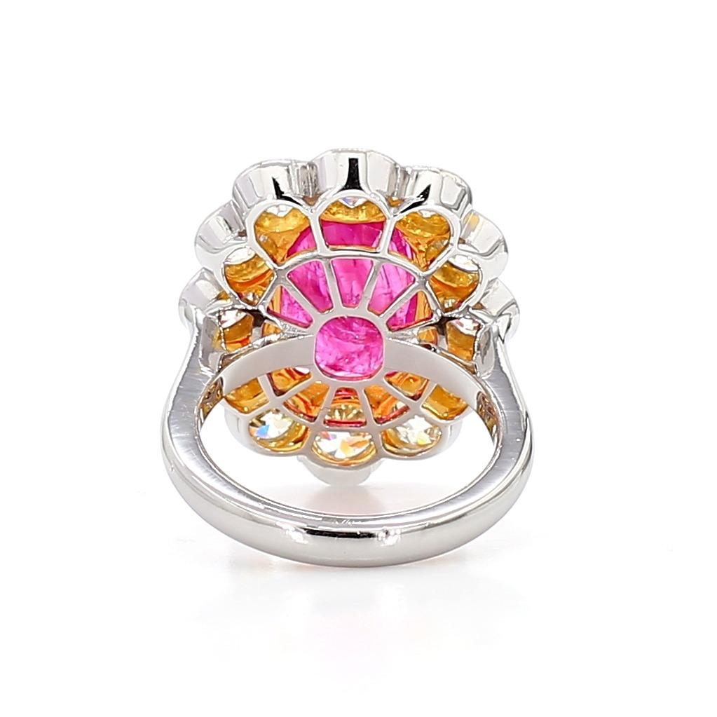 7.61ct Ruby and Diamond Ring Dia-4.05, 18K