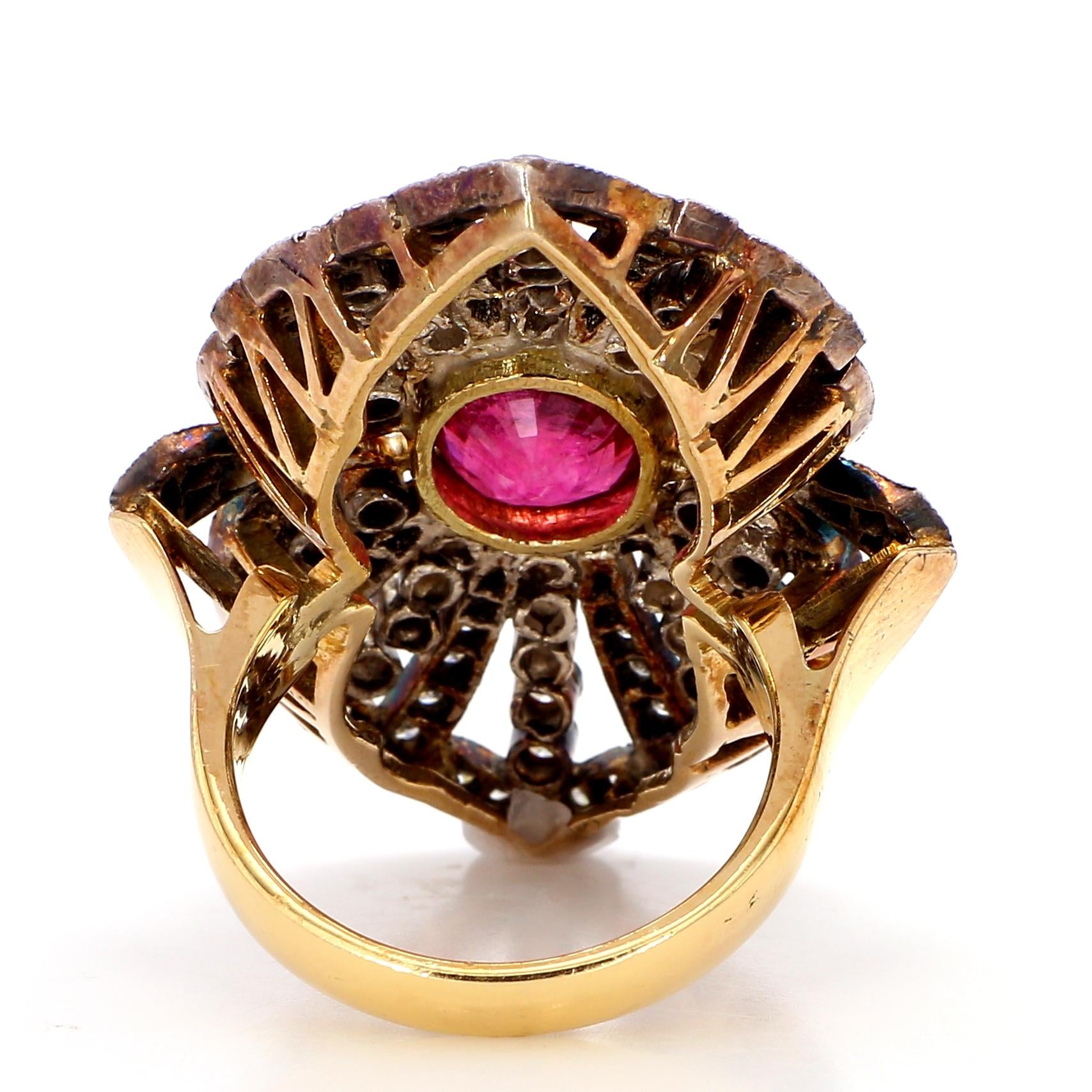 5.6 Carat Ruby and 1.90 Diamond Ring