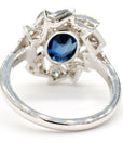 Blue Sapphire and Diamond Ring