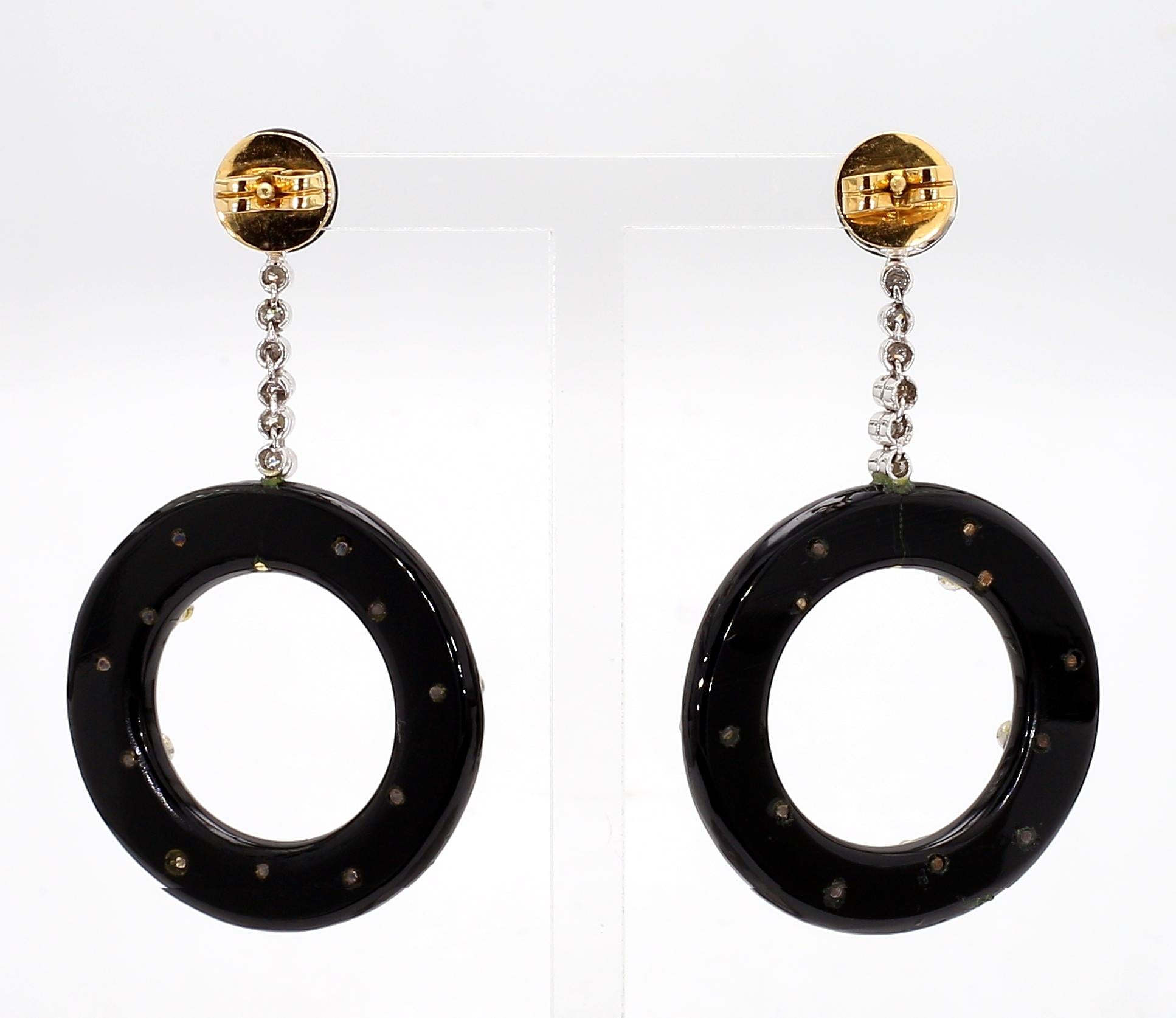 Onyx Deco Style Earrings[no photos]