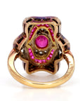 Ruby and Diamond Victorian Ring