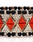 Coral Diamond Black Onyx Bracelet