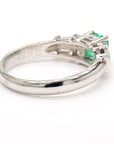 Platinum Ring with 0.55ct Emerald and 0.38ct Diamond