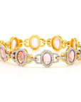 Natural Unheated Pink Sapphire and Diamond Bracelet