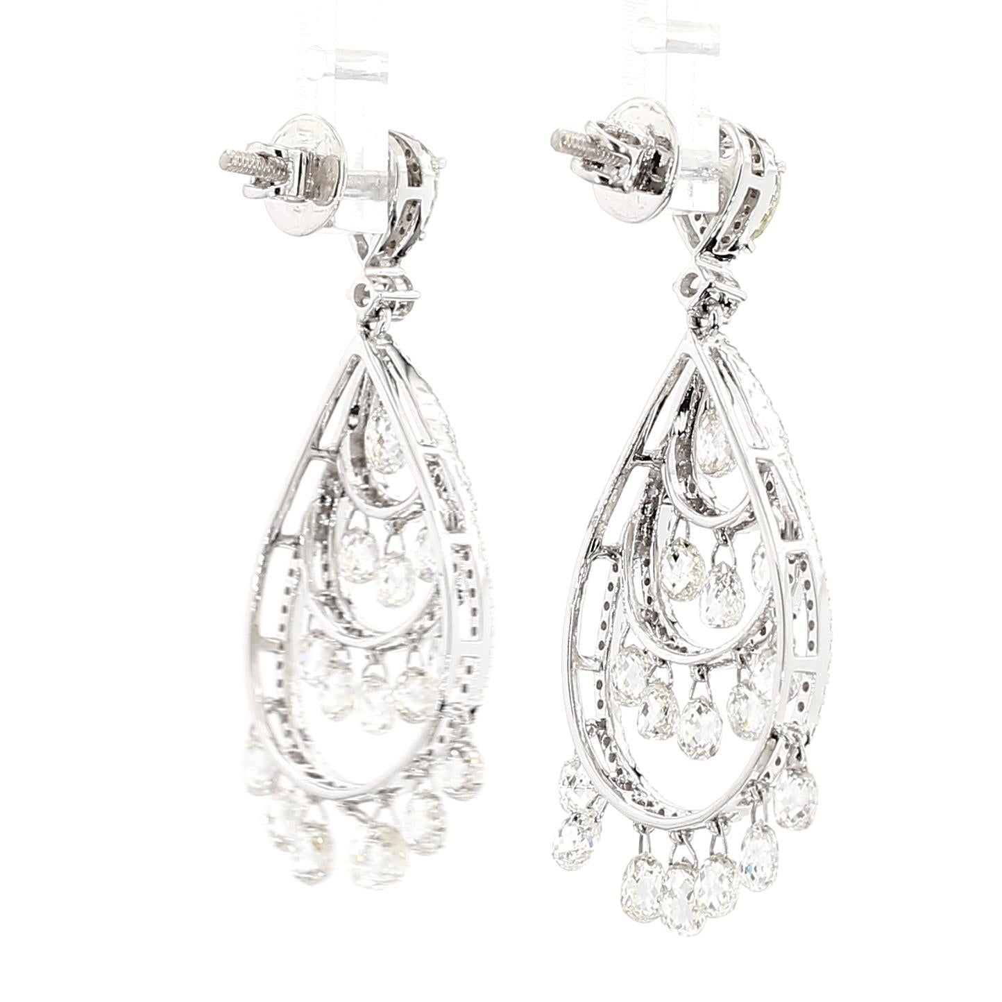 Briolette Drop Diamond Earrings