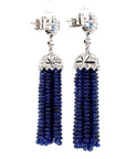 18k White Gold Earrings with 23ct Blue Sapphires & Diamonds