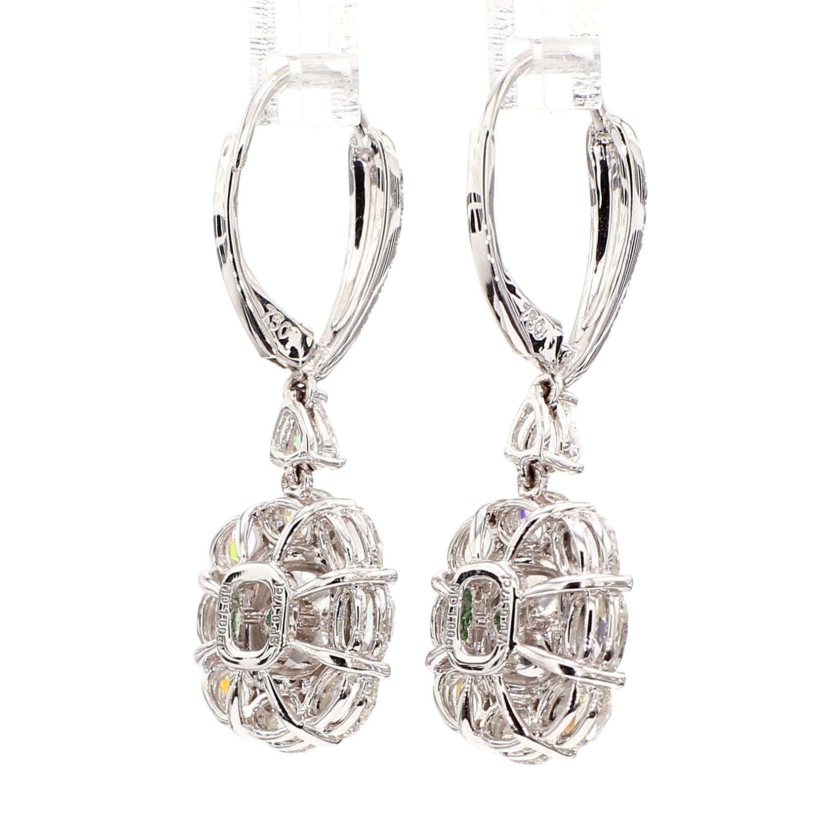 GIA certified Natural Green Yellow Diamond Earring 18K Gold
