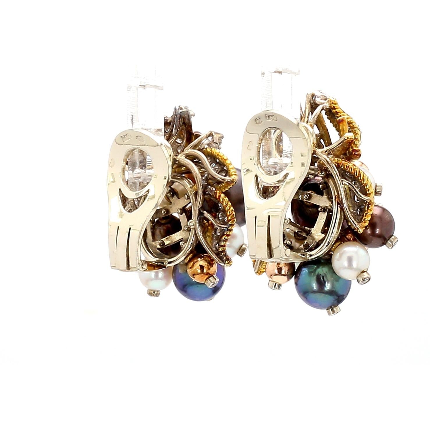 Multicolored Pearl Austrian Art Deco Pearl Earing
