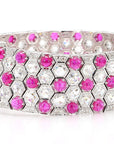 17.7ct Rubies & 11.26ct Diamonds Honeycomb Design