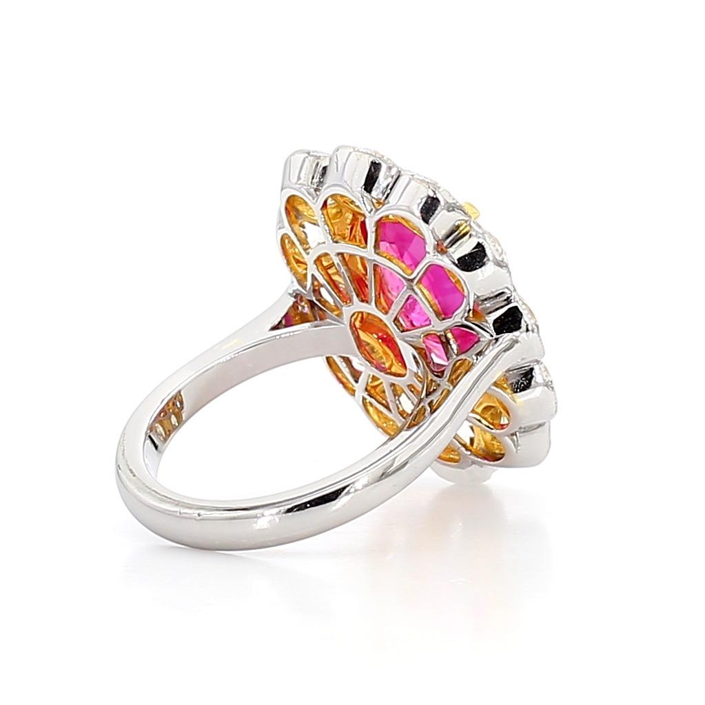7.61ct Ruby and Diamond Ring Dia-4.05, 18K