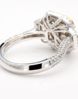 18k Gold Ring with 3.22ct Green Antique Cushion-Cut Diamond
