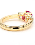 1.6-Carat Ruby & Diamond Ring in 18K Gold with Princess Cut