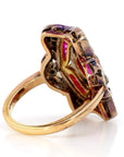 Ruby and Diamond Victorian Ring