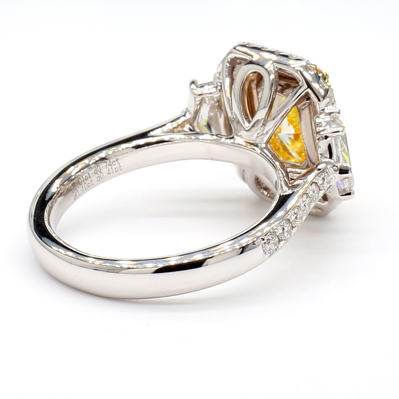 Natural Fancy Yellow 2.01 Diamond Ring