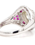 GIA Certified 2.56 Carat Diamond and 1.15 Carat Ruby Art Deco Platinum Ring