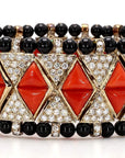 Coral Diamond Black Onyx Bracelet