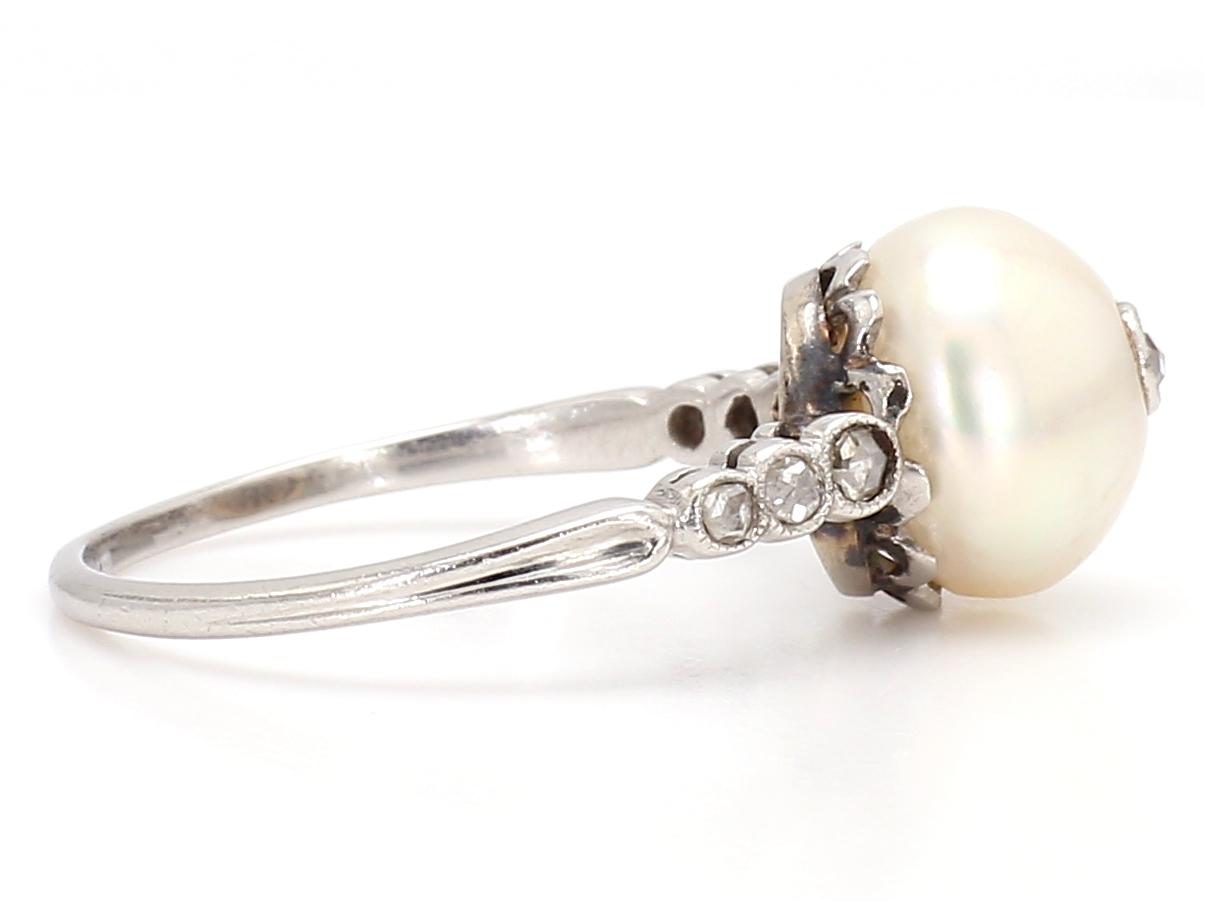 Pearl Platinum Ring
