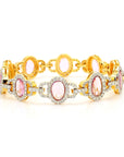 Natural Unheated Pink Sapphire and Diamond Bracelet