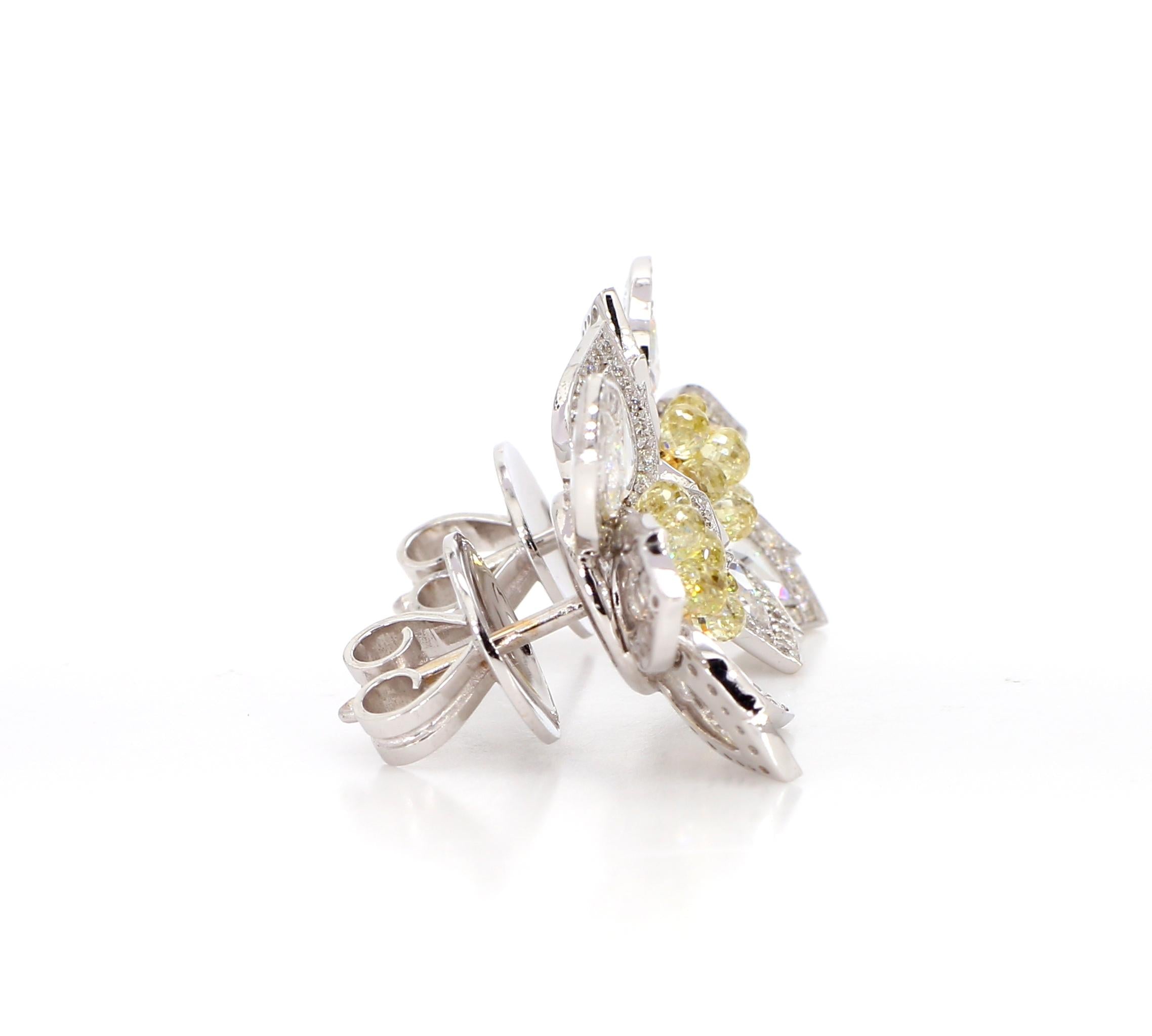 Natural Fancy Yellow Diamond Earrings