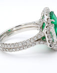 Rare Natural Green Emerald Cocktail Ring GIA Certfied