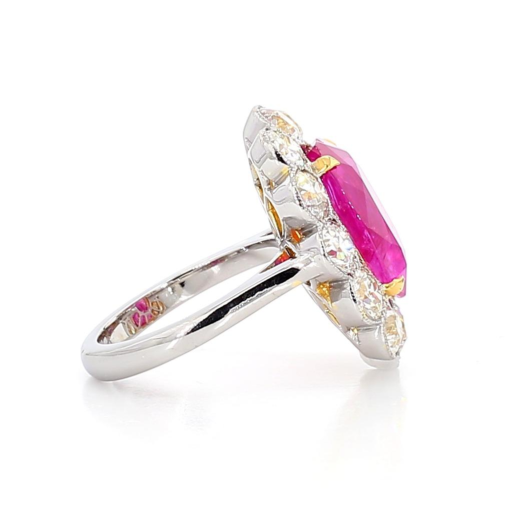 7.61ct Ruby and Diamond Ring Dia-4.05, 18K