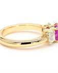1.6-Carat Ruby & Diamond Ring in 18K Gold with Princess Cut