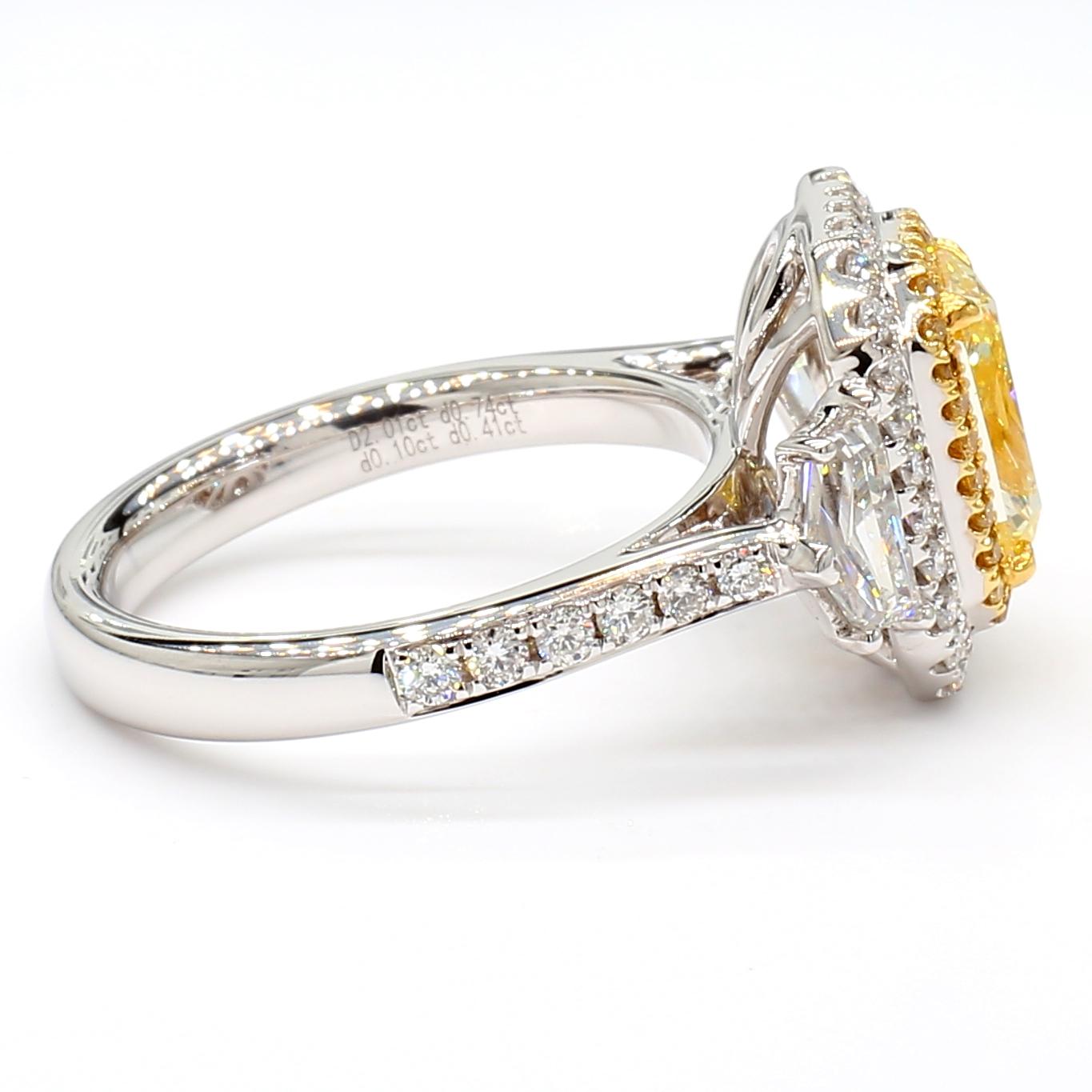 Natural Fancy Yellow 2.01 Diamond Ring