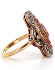 Ruby and Diamond Victorian Ring