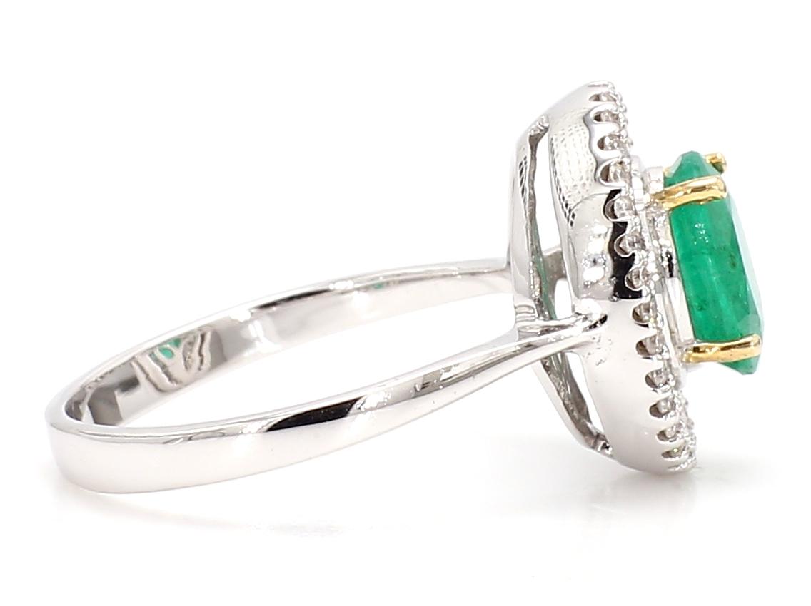 Emerald and Diamond 18K Gold Ring