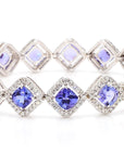 11.04 Carat Tanzanite and Diamond Bracelet in 18K Gold