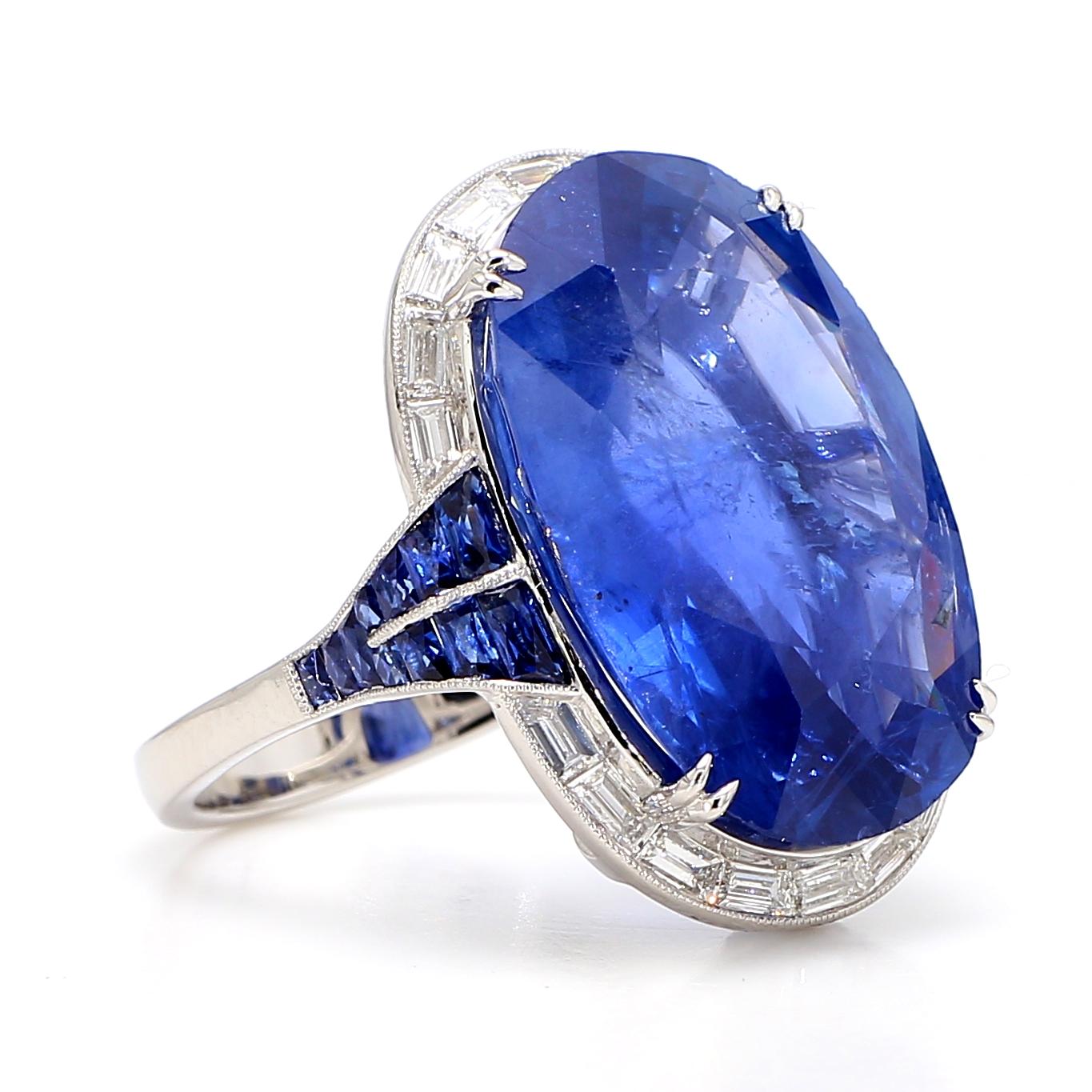 Blue Sapphire Diamond Ring
