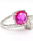 Pink Sapphire Ruby Diamond Ring