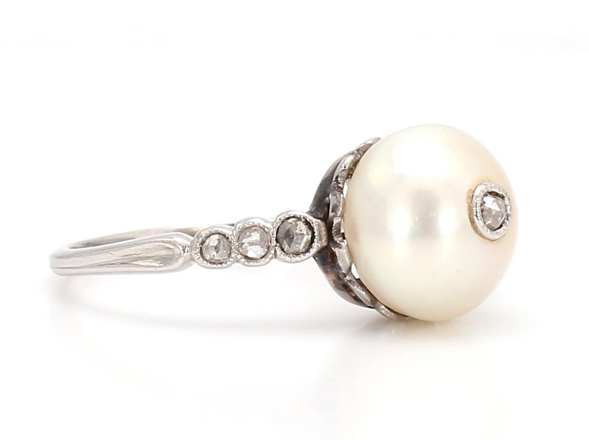 Pearl Platinum Ring