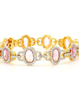 Natural Unheated Pink Sapphire and Diamond Bracelet