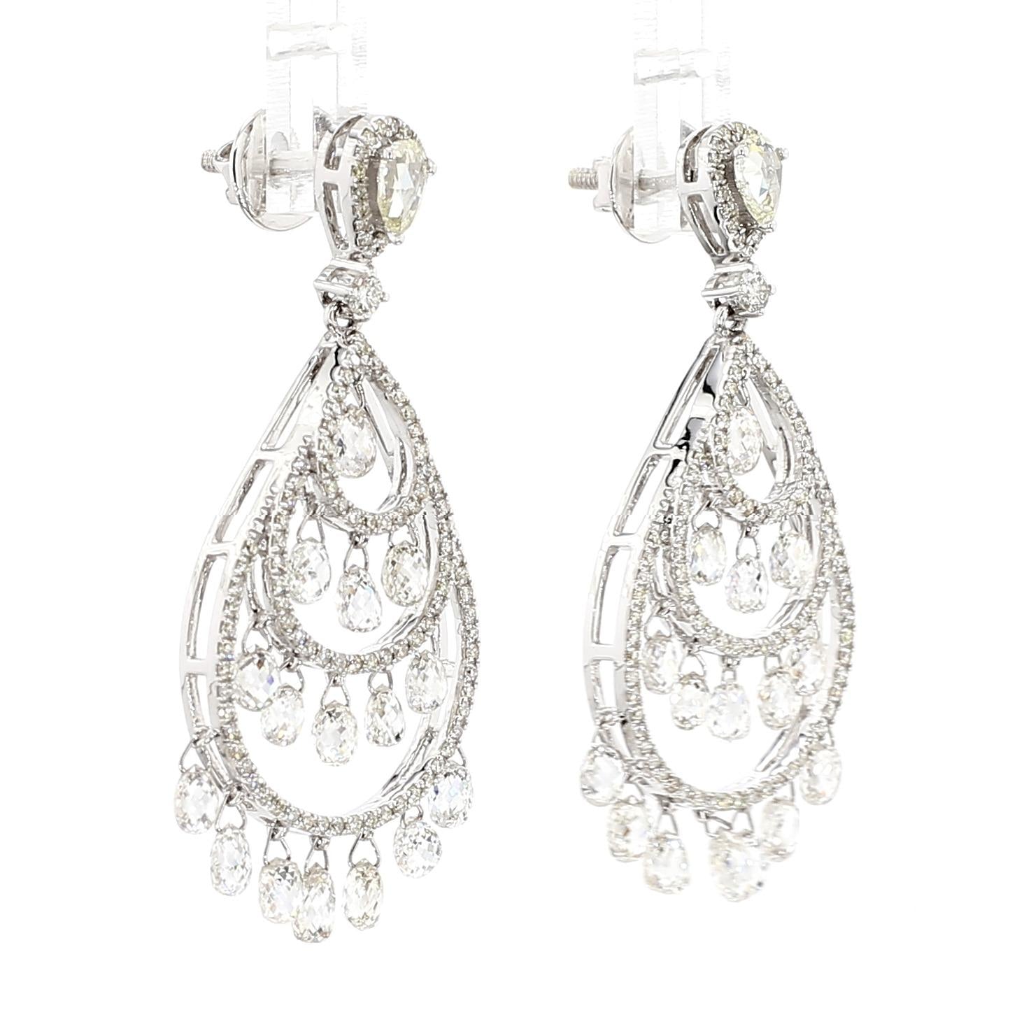 Briolette Drop Diamond Earrings