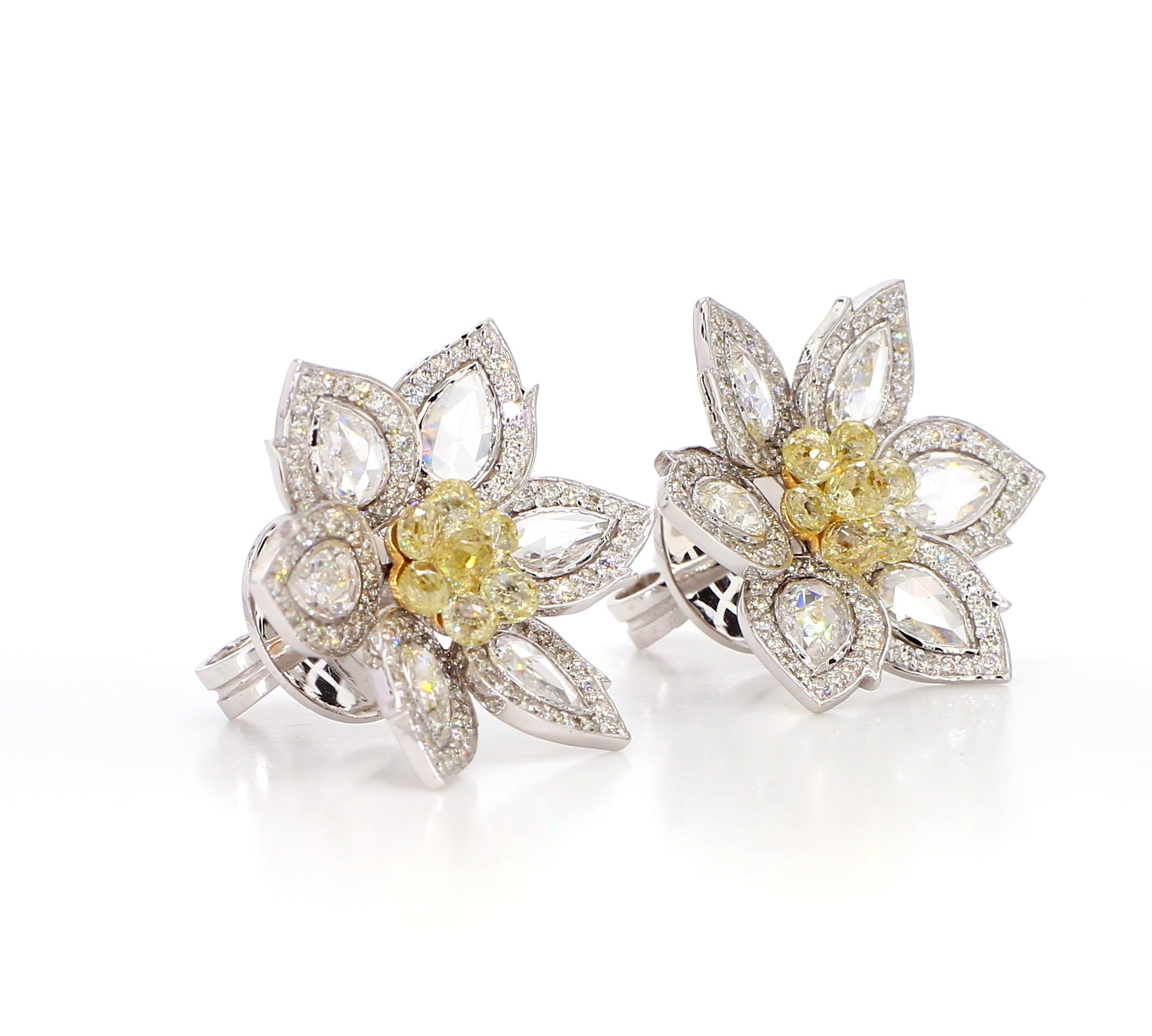 Natural Fancy Yellow Diamond Earrings