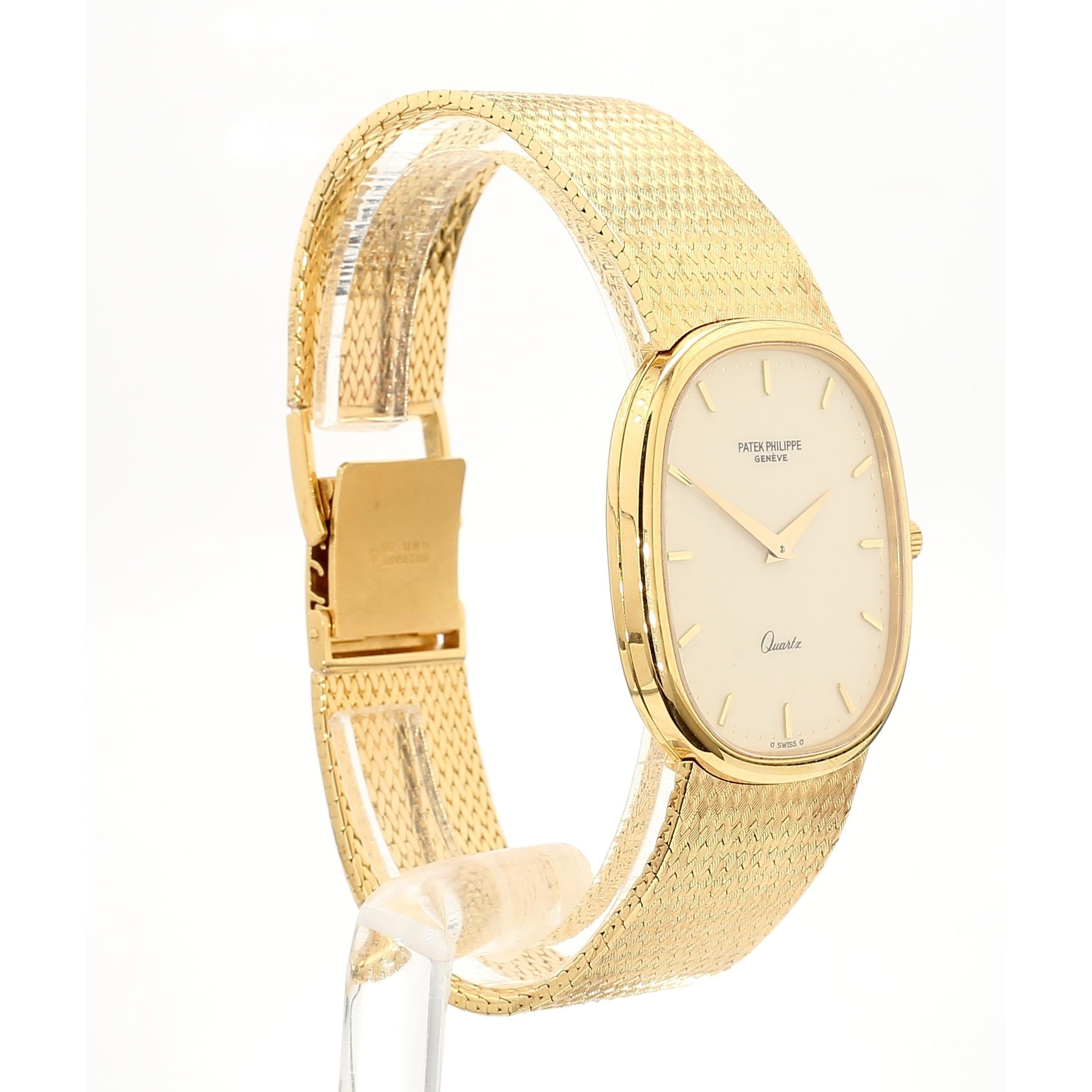 Patek Philippe Grand Ellipse circa 1980 in 18k yellow gold with ivory dial