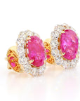 11.80 Carat Natural Unheated Burmese Rubies and Diamond Earrings