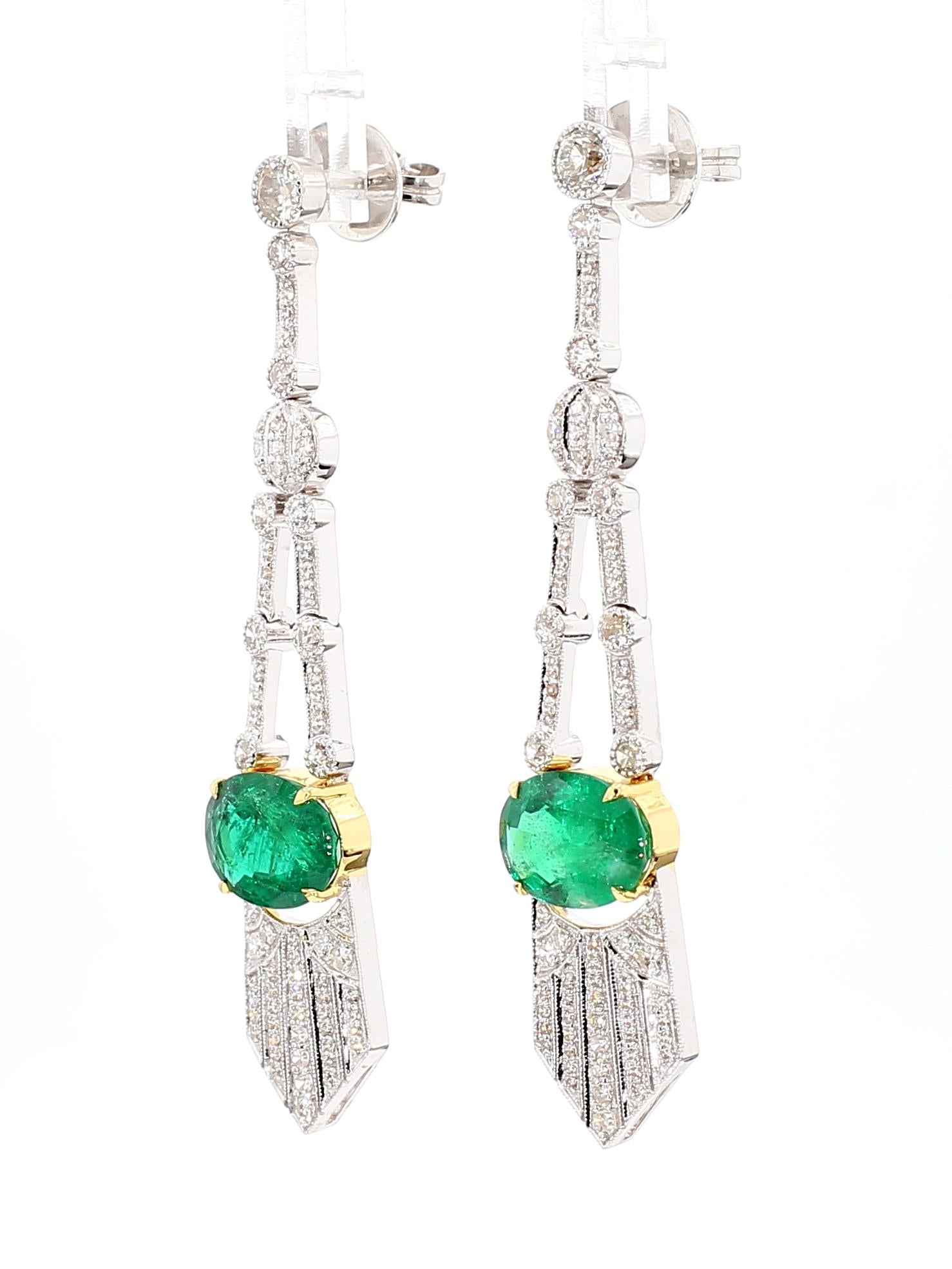 Emerald Diamond Earrings
