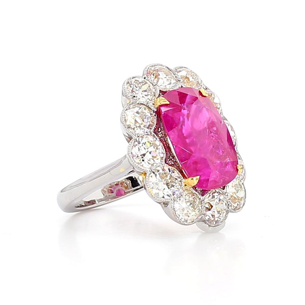 7.61ct Ruby and Diamond Ring Dia-4.05, 18K