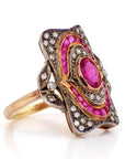Ruby and Diamond Victorian Ring