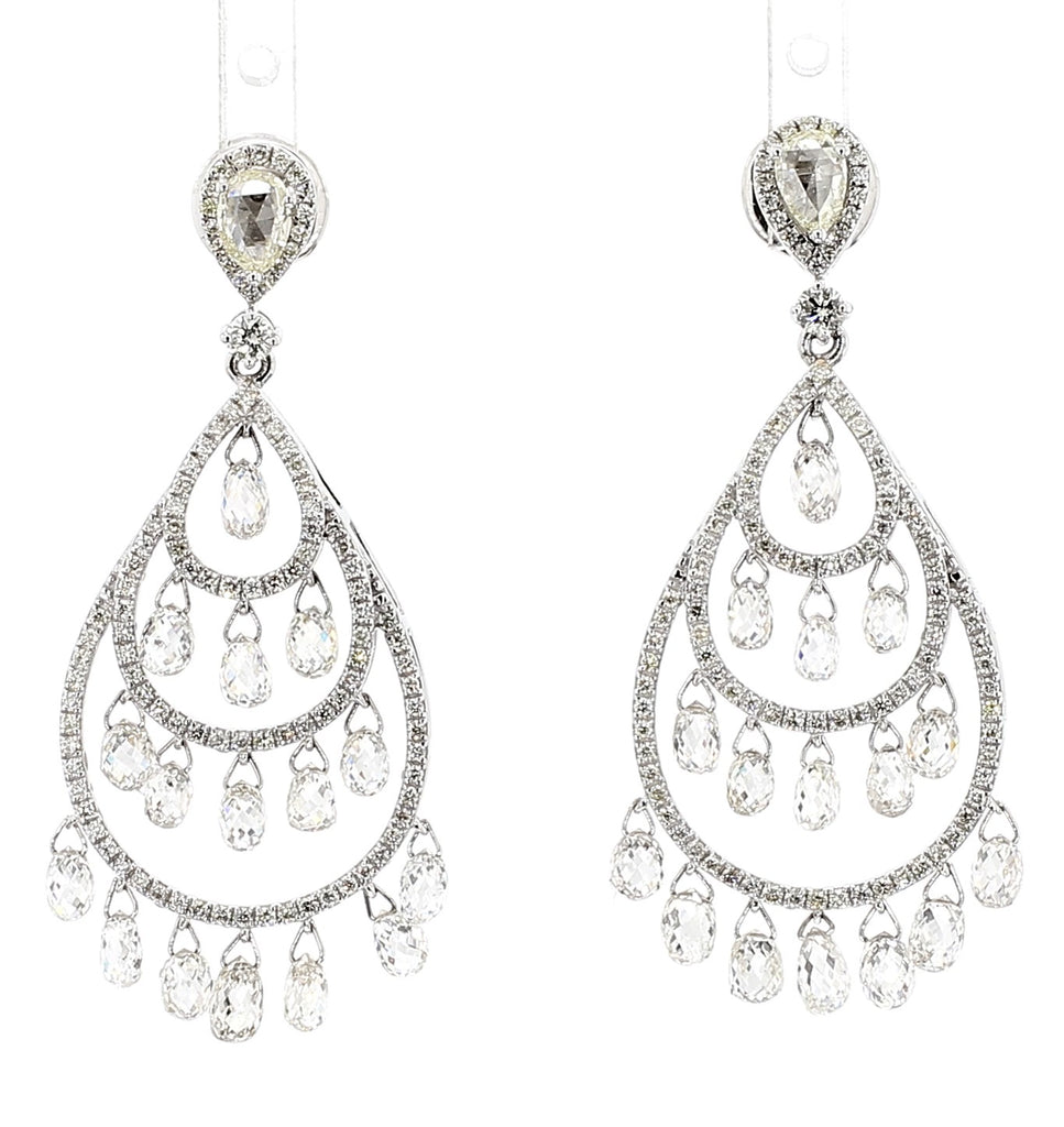 Briolette Drop Diamond Earrings