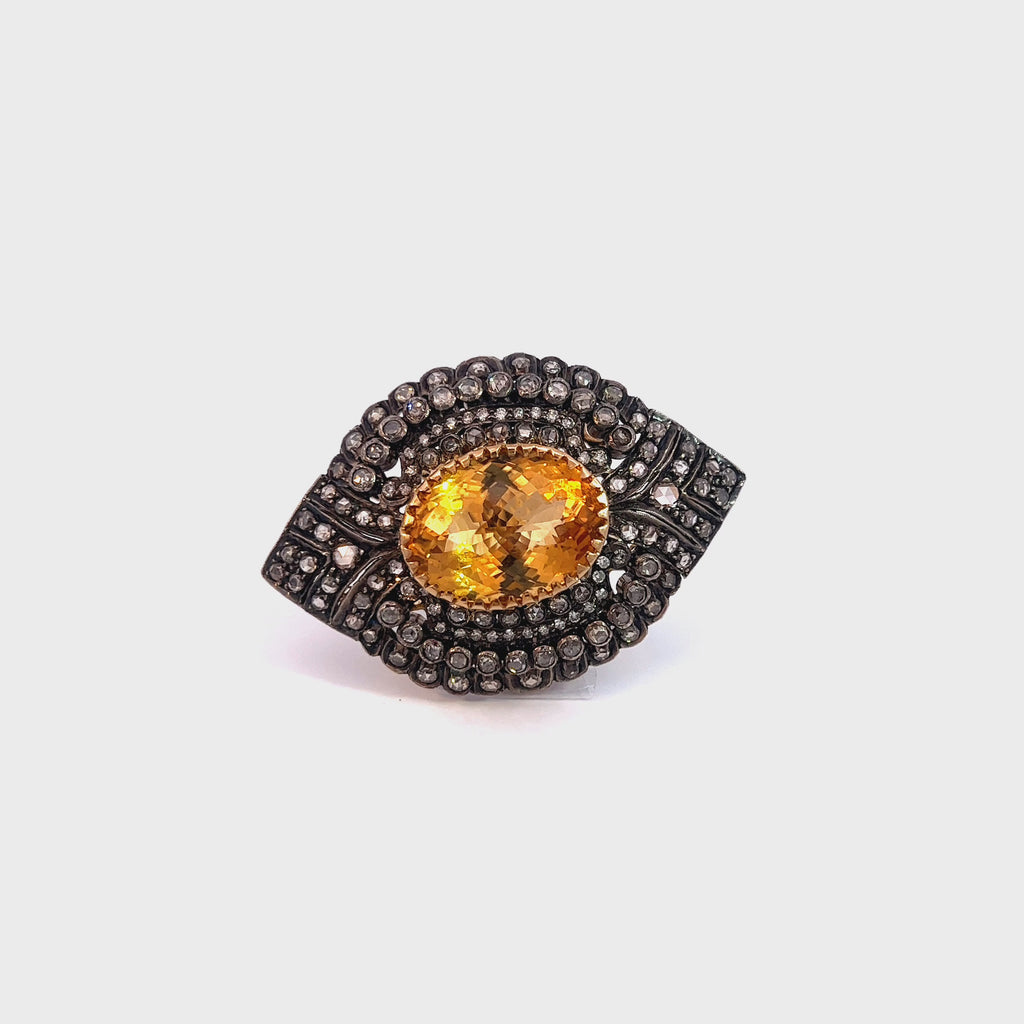 Antique Oval Yellow Sapphire Ring