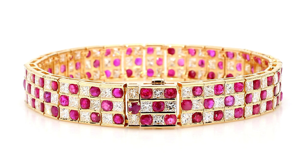 9.27 Natural Burmese Rubies and 9.11 Diamond Bracelet