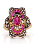 Ruby and Diamond Victorian Ring