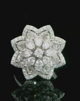 The "Lily Ring" - Round Brilliant Cut Diamonds & Rose Cut Diamonds