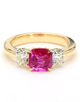 1.6-Carat Ruby & Diamond Ring in 18K Gold with Princess Cut