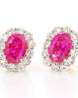 11.80 Carat Natural Unheated Burmese Rubies and Diamond Earrings
