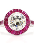 2.5 Carat Diamond Ruby, Platinum Ring